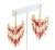 Contemporary Multi Coral Bead Strand 18k Yellow Gold Chandelier Earrings For Sale - Image 3 of 6