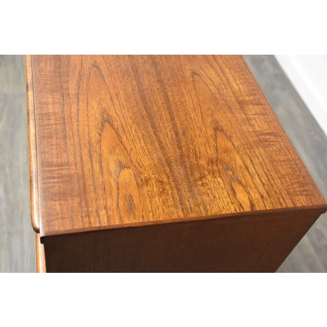 Brown Danish Modern Teak Petite Tall Dresser For Sale - Image 8 of 9
