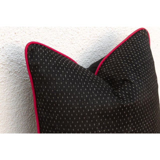 Indian Nishi Black Dotted Ahir Handloom Pillow For Sale - Image 3 of 5