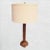 Wood Vintage Real Gathered Bamboo Copper, Bronze Table Lamp With Linen Shade For Sale - Image 7 of 11