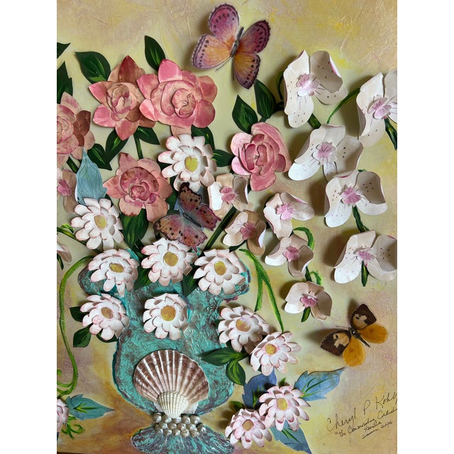 Paper Floral Relief Conservatory Collection, Four Seasons - “Warm Summer” - Designed by Cheryl P. Kohloff For Sale - Image 7 of 11