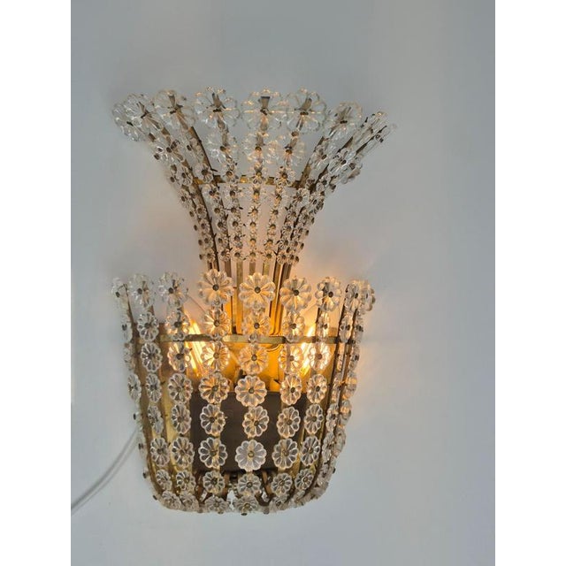 Swedish Modern Wall Light in Brass with Flower Decor, 1950s For Sale - Image 6 of 15