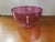 Large Vintage Pedestal Cranberry Swirl Glass Bowl With Handles For Sale - Image 4 of 6
