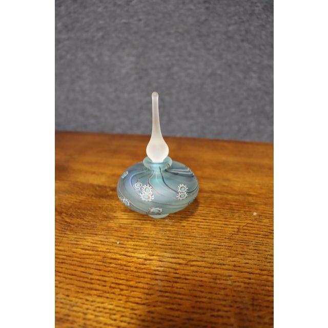Signed Studio Art Glass Perfume Bottle With Floral Millefiori Decoration, 1996 For Sale - Image 4 of 9