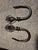 Pair Black Metal Drape Hold-Backs/Hooks For Sale - Image 4 of 7