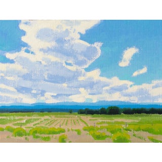 Front Range Skies by Michael Magrin | Oil on linen Landscape with clouds and fields. For Sale
