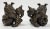 Stone Vintage Foo Dog Figures With Bronze Finish, a Pair For Sale - Image 7 of 10
