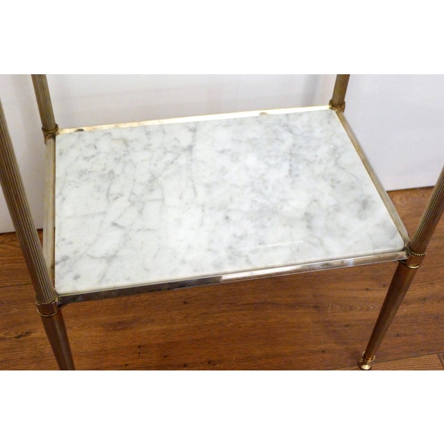 Glass Regency Style Side Table in Glass and Marble, 1970s For Sale - Image 7 of 15