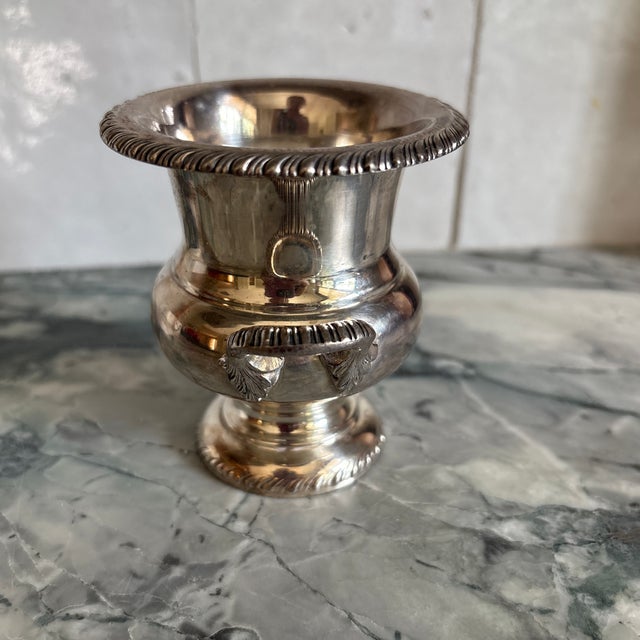 Sheffield Silver Co. Vintage Sheffield Silverplate Urn for Toothpicks, Matches For Sale - Image 4 of 7