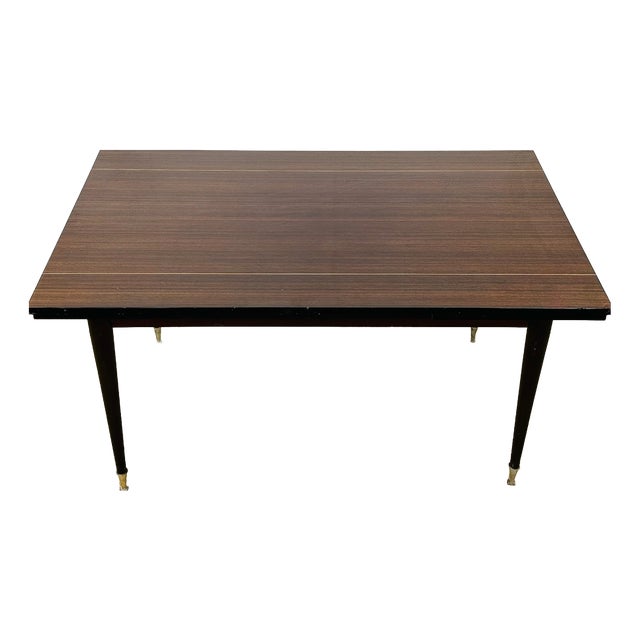 Modern Extendable Dining Table in Macassar Ebony, 1950s, 1940s For Sale