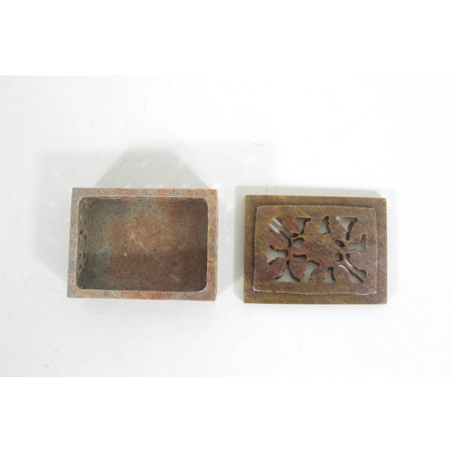 Late 20th Century Vintage Carved Stone Rectangle Box For Sale - Image 9 of 9