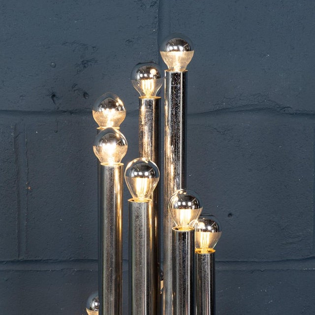 Vintage Italian Chrome Multi-Light Table Lamp from Reggiani, 1970s For Sale - Image 12 of 18