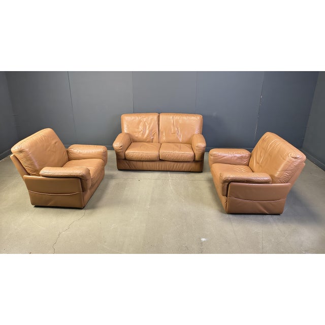 Mid-Century Modern Vintage Sofa Set from Durlet, 1980s, Set of 3 For Sale - Image 3 of 7