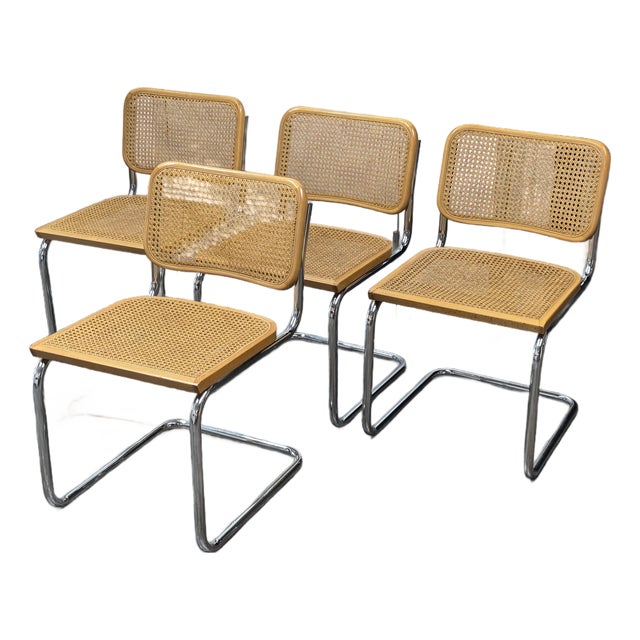 Marcel Breuer Cesca Dining Chairs, Set of Four For Sale