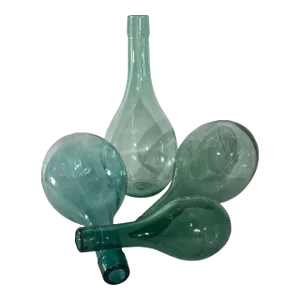 1900s Round Bottom Glass Bottle Collection - Set of 4