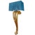 French Grand Scale Parisian Giltwood Corbel Sconces With Blue Pleated Silk Shades - A Pair For Sale - Image 4 of 13