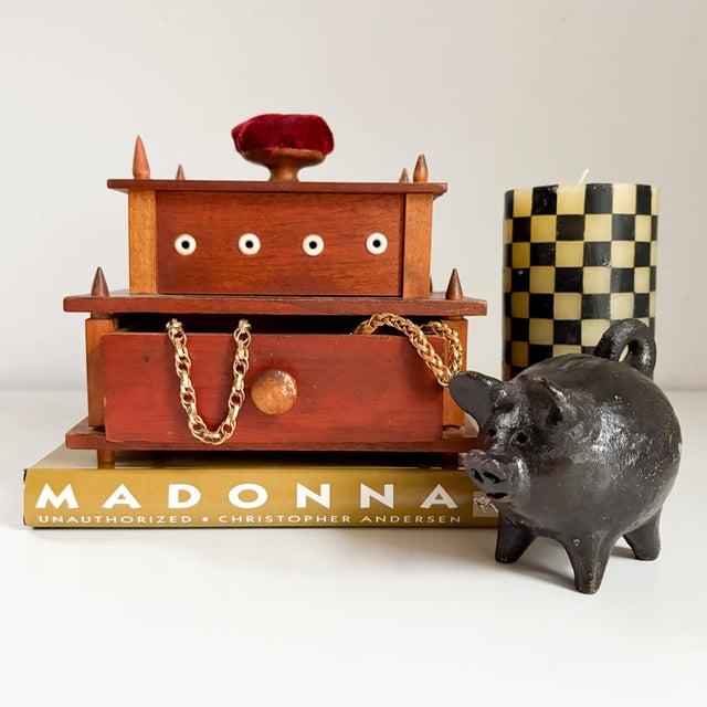 This incredibly rare beautifully intact walnut wood sewing caddy from the 1800's is every bit as stunning and useful today...