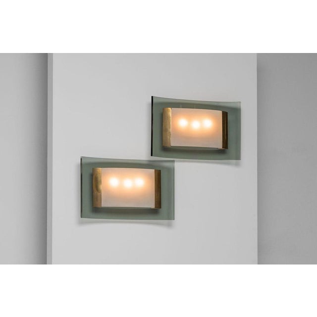 Model 2213 Sconces attributed to Max Ingrand for Fontana Arte, Italy, 1960s, Set of 2 For Sale - Image 6 of 18