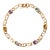Vintage 14k Gold Multi Gemstone Bezel Curb Chain Link Bracelet For Sale