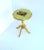 French Country Gold Giltwood Scalloped Side Accent Table With Floral Top, Late 20th Century For Sale - Image 3 of 15
