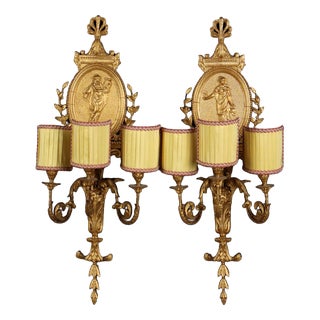 Neoclassical Sconces, Set of 2 For Sale
