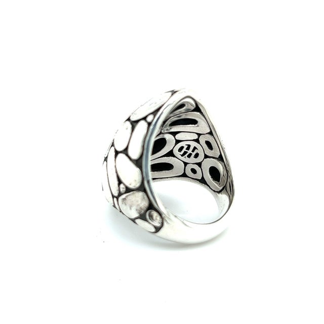 Late 20th Century John Hardy Estate Ladies Kali Pebble Marquise Dome Ring Size 6 Sterling Silver For Sale - Image 10 of 12