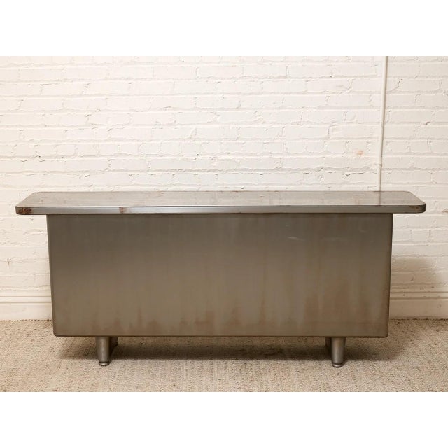 Metal Vintage Industrial Metal Open Shelf Console Cabinet For Sale - Image 7 of 10