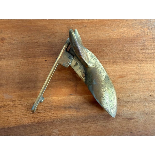 Metal Rustic Nautical Brass Whale Door Knocker For Sale - Image 7 of 8