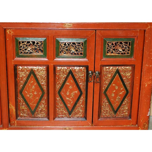 Vintage Chinese Lacquered Sideboard For Sale - Image 11 of 18