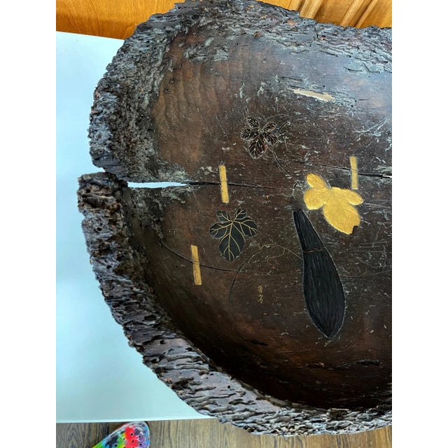 Antique Japanese Lacquered Wood Wabi-Sabi Bowl For Sale - Image 4 of 13