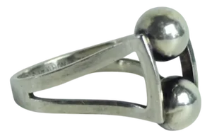 Modernist Sterling Silver Ring by Aksel Holmsen, Norway, 1950s