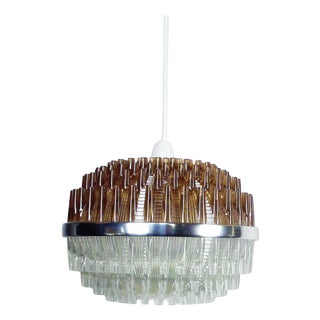 Vintage Space Age Sputnik 2-Tone Acrylic Glass Pendant, 1960s For Sale