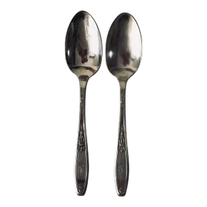Antique 1847 Rogers Bros "Ambassador " Pattern Monogram a Serving Spoons - Set of 2