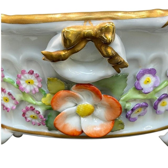 Von Schierholz Germany C. 1930–1945 Porcelain 4 Cherubs Handmalerei Centerpiece For Sale - Image 11 of 17