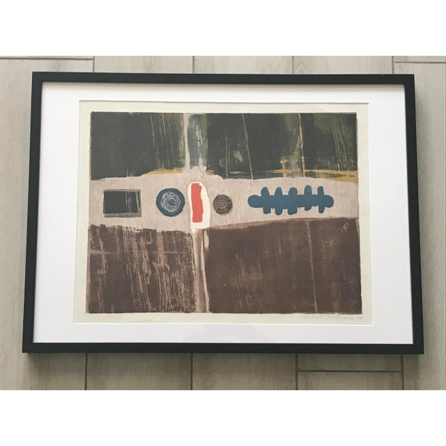 1960s Michael Rothenstein Modernist Woodcut, 1961, Signed and Framed For Sale - Image 5 of 12