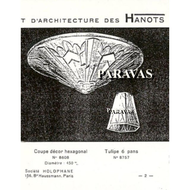 Large Single French Art Deco Frosted Glass Wall Sconce by Hettier Vincent & Hanots 1930s For Sale - Image 10 of 10