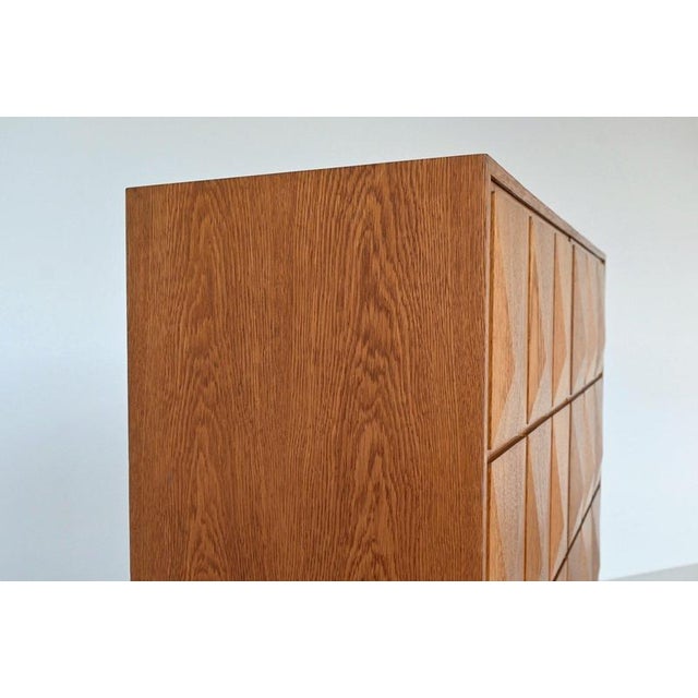 Large Mid-Century Brutalist Highboard in Oak, Germany, 1970 For Sale - Image 11 of 17