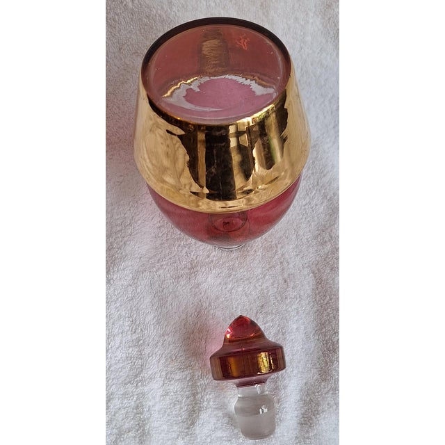 1930s Art Deco Belgian Liqueur Carafe in Pink Tinted Glass, 1930s For Sale - Image 5 of 6