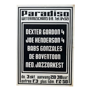 Paradiso Jazz Concert Poster (1974), Martin Kaye, Screenprint, Vintage, Amsterdam For Sale