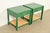 Baker Furniture Company Michael Taylor for Baker Furniture Mid-Century Hollywood Regency Green Lacquer and Cane Campaign Nightstands, Newly Refinished For Sale - Image 4 of 15