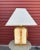 Wood Vintage George Kovacs Style Cane Wrapped Ceramic Table Lamp For Sale - Image 7 of 9