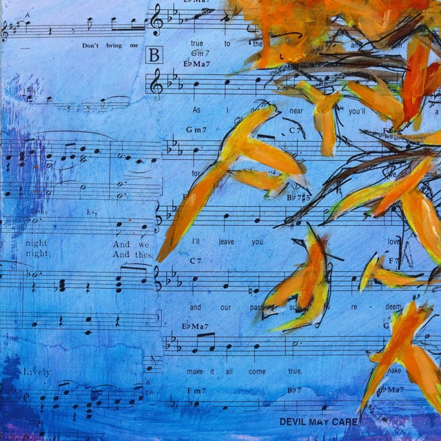 Don't Let Us Fade Away - Original Surrealist Landscape Acrylic Charcoal and Ink Art on Wood Panel For Sale In Los Angeles - Image 6 of 9