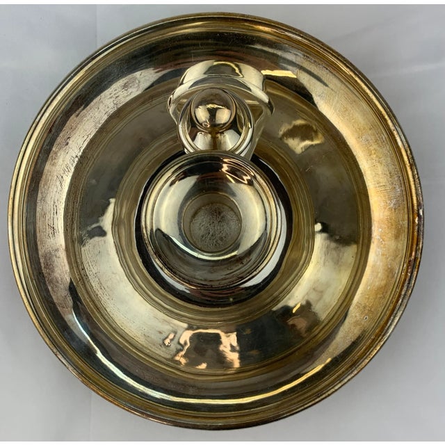 Metal Vintage Silverplate Taper Candle Dish by Elkington & Co For Sale - Image 7 of 11