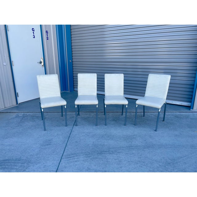Mid-Century Modern 1970s Vintage Chrome Dining Chairs- Set of 4 For Sale - Image 3 of 13