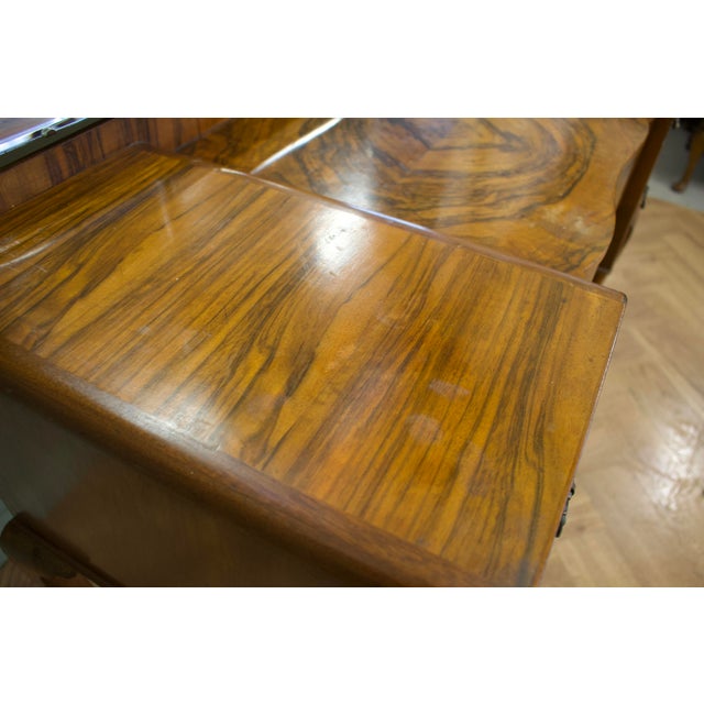 Art Deco Walnut and Walnut Veneer Dressing Table, 1930s For Sale - Image 11 of 12