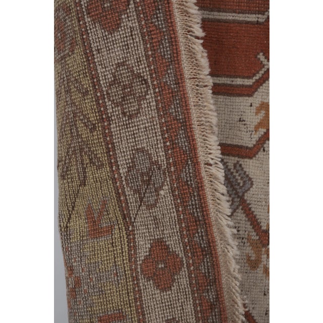 1960s Vintage Oushak Milas Floral Wool Pile Rug 6'2'' X 6'6'' For Sale - Image 11 of 13