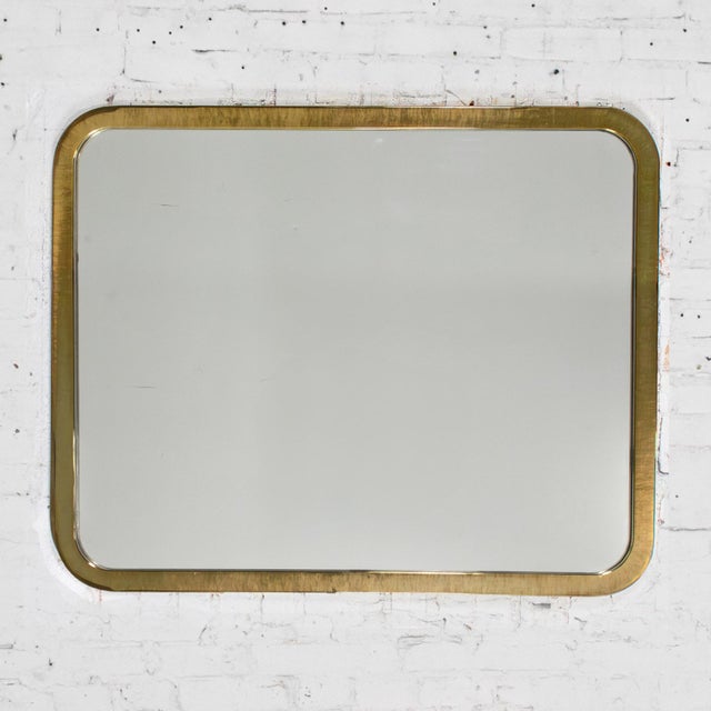 Metal Late 20th Century Modern Wall Mirror by Milo Baughman for Thayer Coggin Brass Lamé Shape Frame For Sale - Image 7 of 18