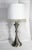 Vintage Brushed Nickel Table Lamp With Shade For Sale - Image 4 of 11