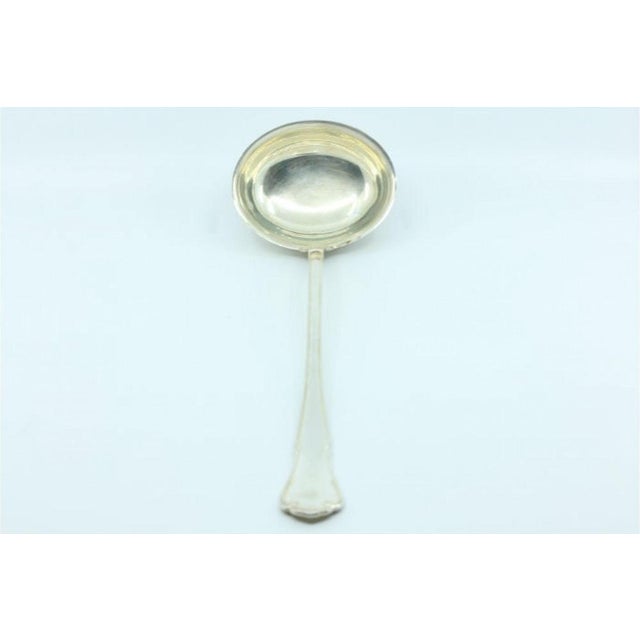 Silver Soup Ladle with Handle Grooves For Sale - Image 3 of 6