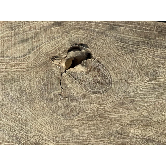 Andrianna Shamaris Impressive Live Edge Teak Wood Long Bench For Sale - Image 9 of 18